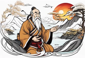 Uncle Iroh from avatar the last aibender in a powerfull way tattoo idea