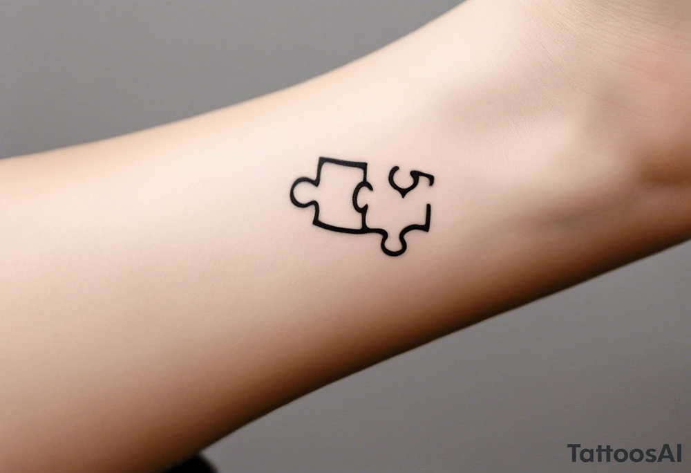 small, delicate tattoo in memory of my sister. Include the handwritten message:  "to my favorite sister" with a single puzzle piece on my ankle. The words should outline the puzzle piece tattoo idea