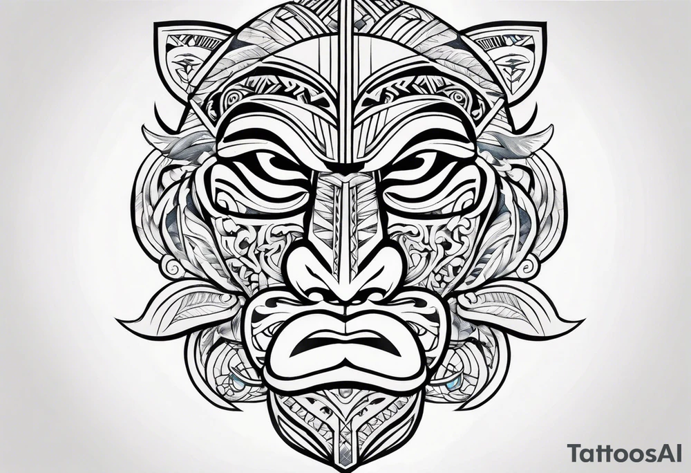 Polynesian chin tattoo tattoo idea