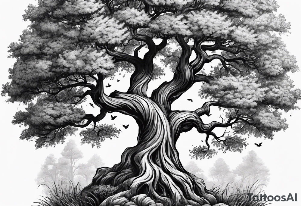 Italian malocchio tree tattoo idea