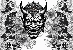 hannya and smoke tattoo idea