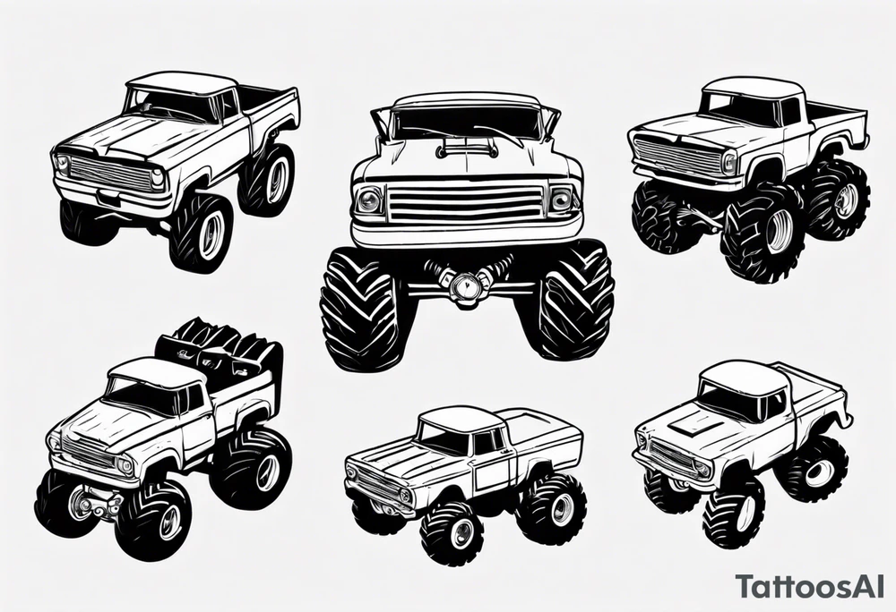 1960 monster truck tattoo idea
