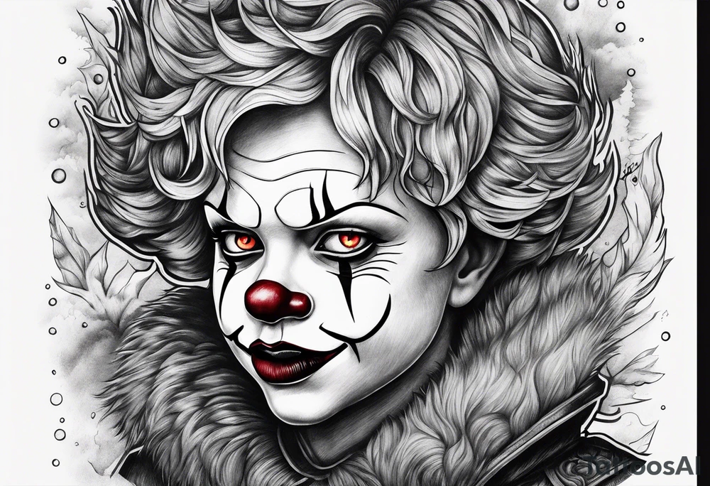 Northern lights with pennywise tattoo idea