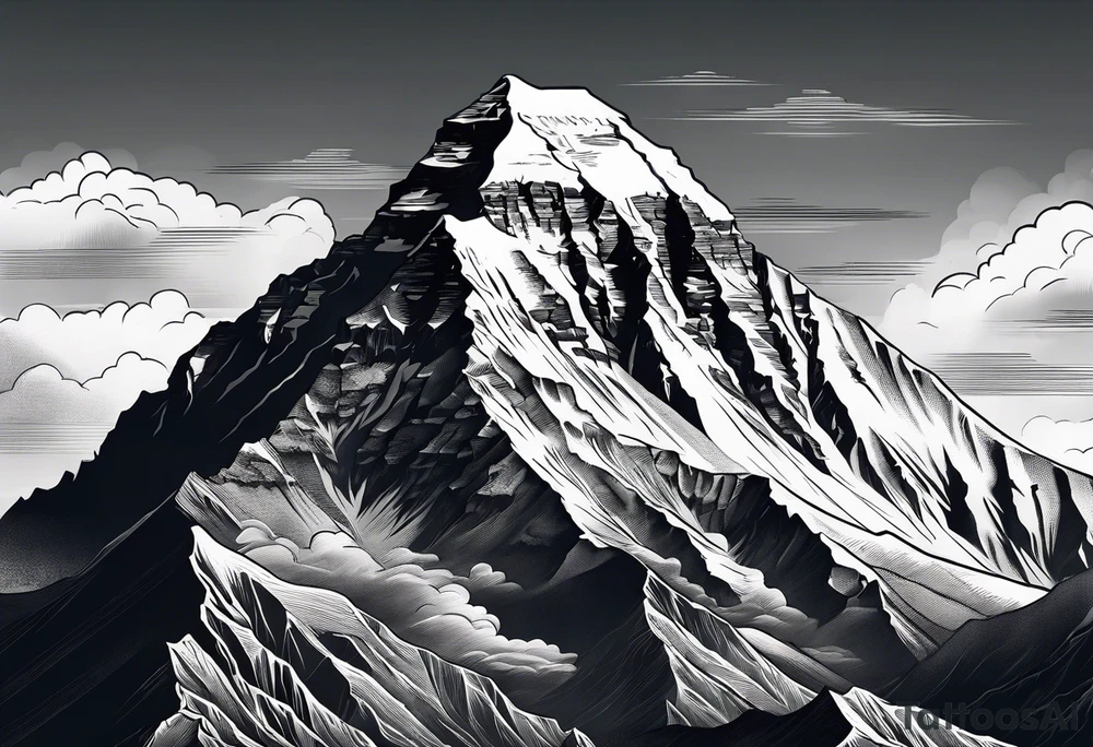 Mount Everest at sunset tattoo idea