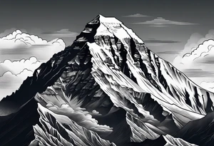 Mount Everest at sunset tattoo idea
