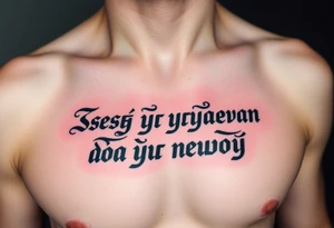 Inscription in Russian in Chthonic style
"Всё хуйня давай по новой" tattoo idea