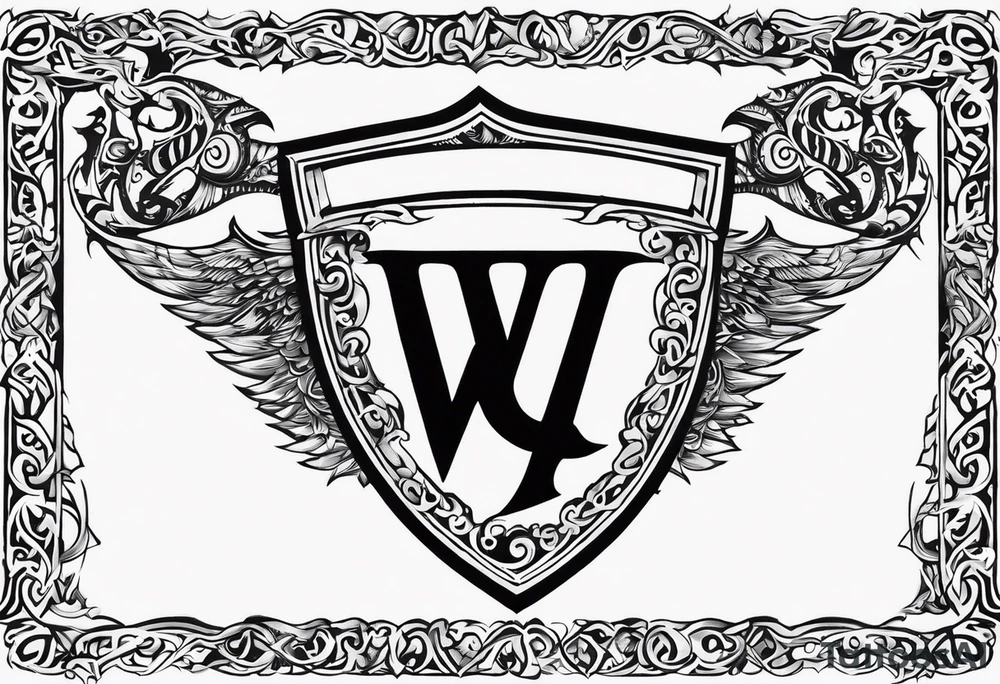 Valhalla sword axe shield tattoo idea