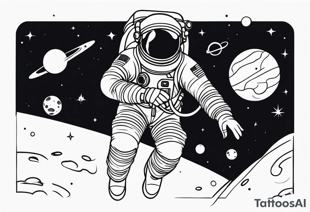 Astronaut floating in space without a helmet tattoo idea Astronaut floating in space without a helmet tattoo idea