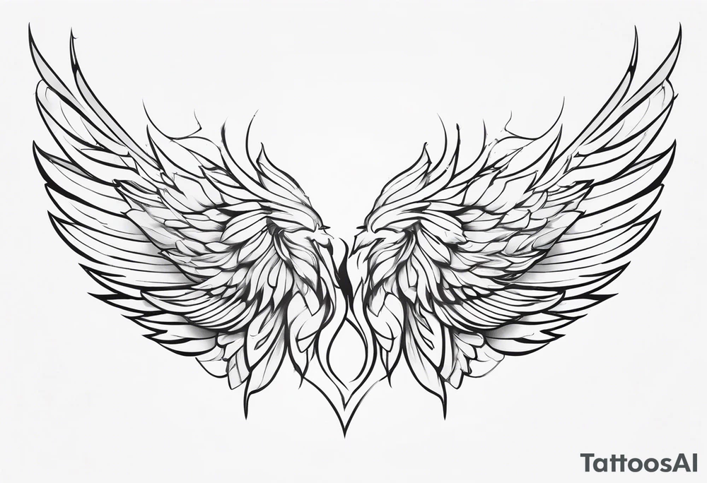 angle wings tattoo idea