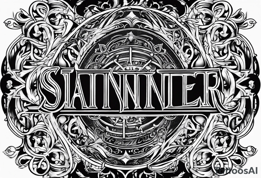 Saint sinner ambigram tattoo design tattoo idea