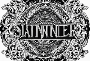 Saint sinner ambigram tattoo design tattoo idea