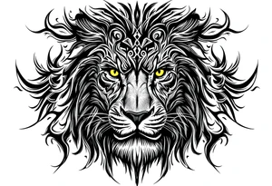 powerful majestic lion, close-up tattoo idea