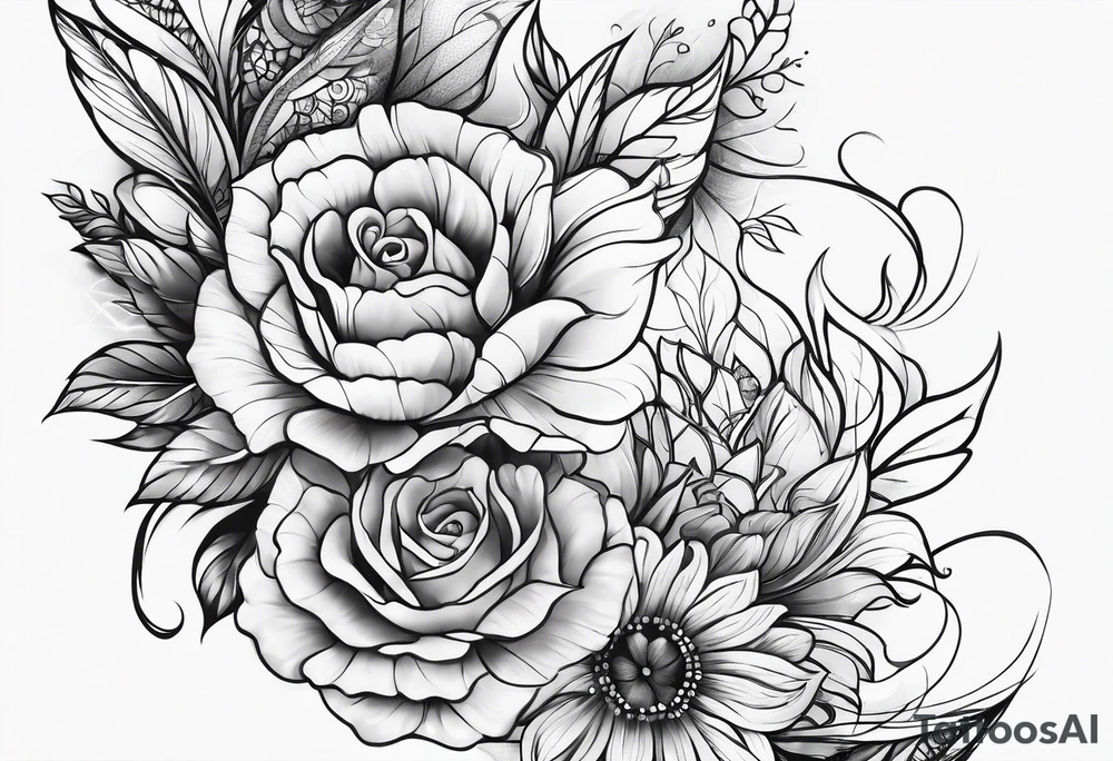 Full leg tattoo 2D tattoo idea