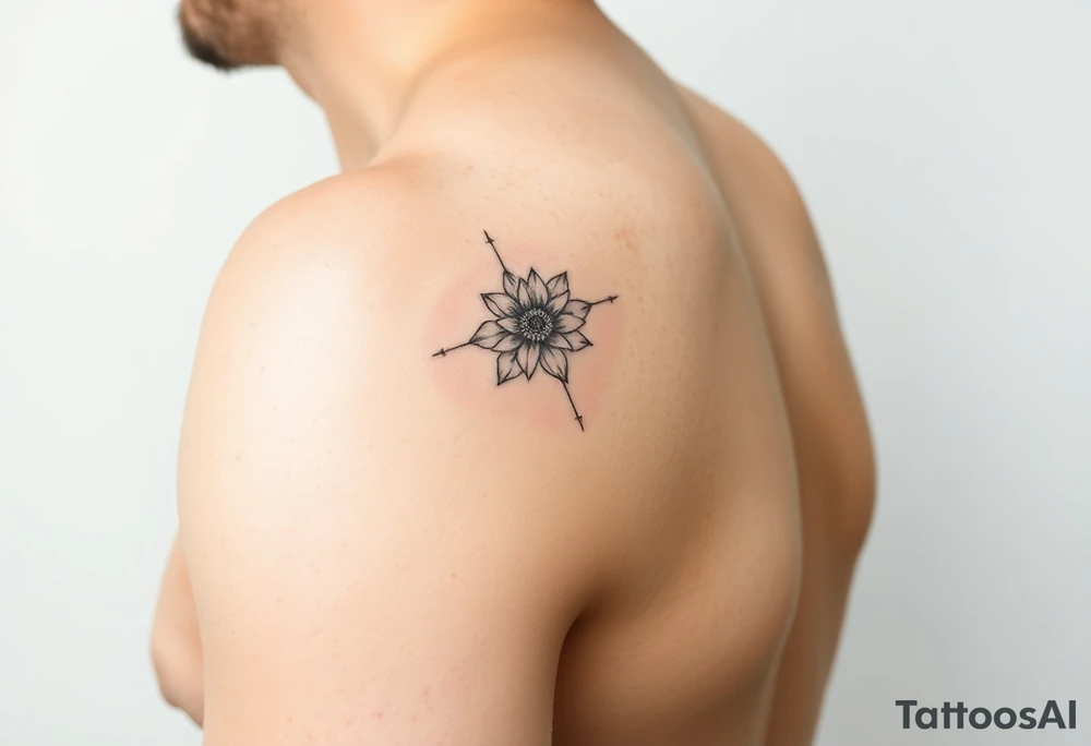 Simple minimalist feminine tattoo small line art on arm tattoo idea