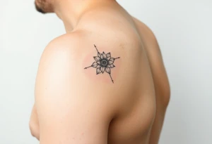 Simple minimalist feminine tattoo small line art on arm tattoo idea