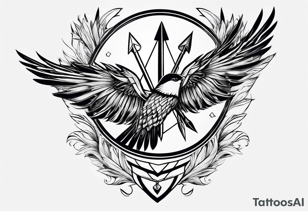 arrow, feather tattoo idea