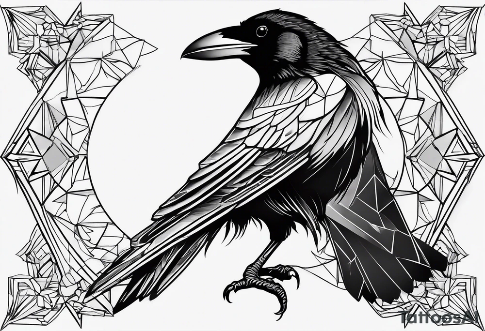 outline of a raven tattoo idea