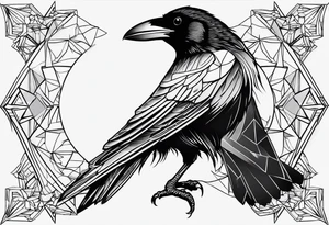 outline of a raven tattoo idea
