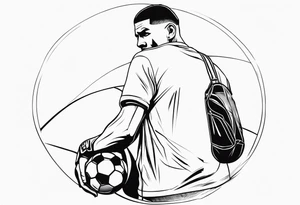 PERSON WITH FOOTBALL tattoo idea