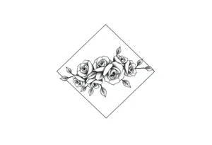 Small Roses filling up the inside of an lateral diamond shape tattoo idea