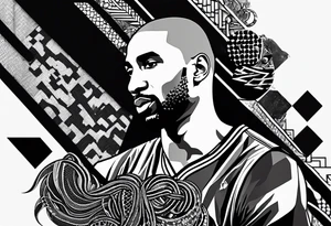 Kobe Bryant nike logo made with geometrical snake scales tattoo idea