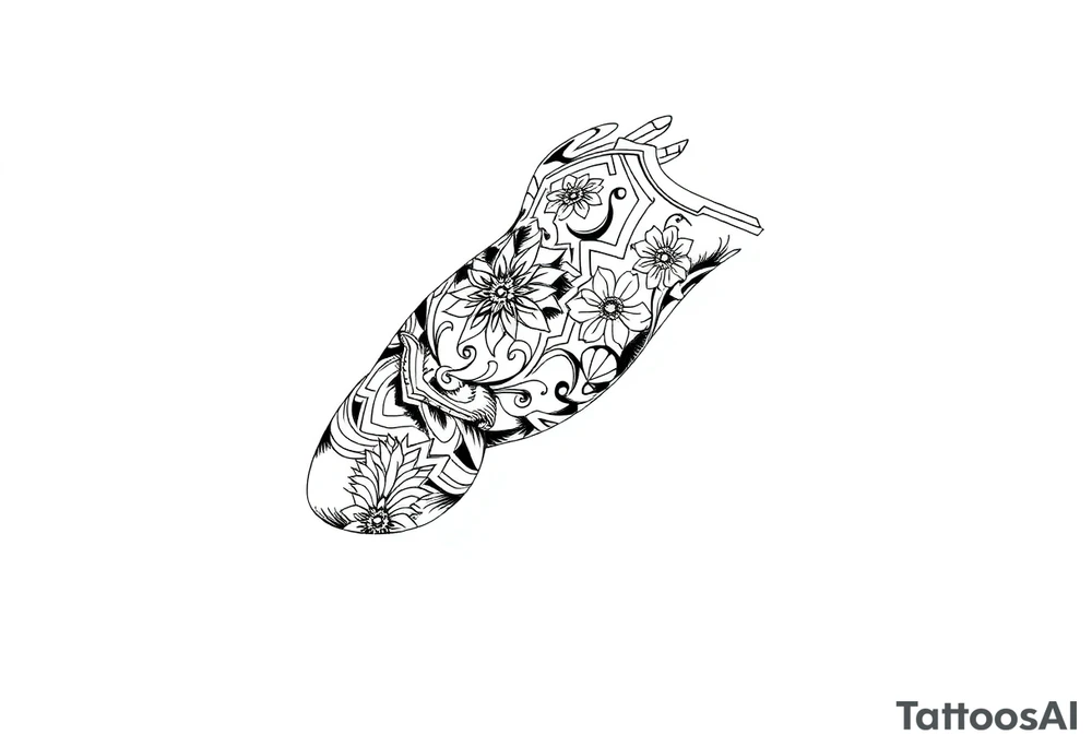 Tribal Sicilian sleeve with patterns
And symbols tattoo idea