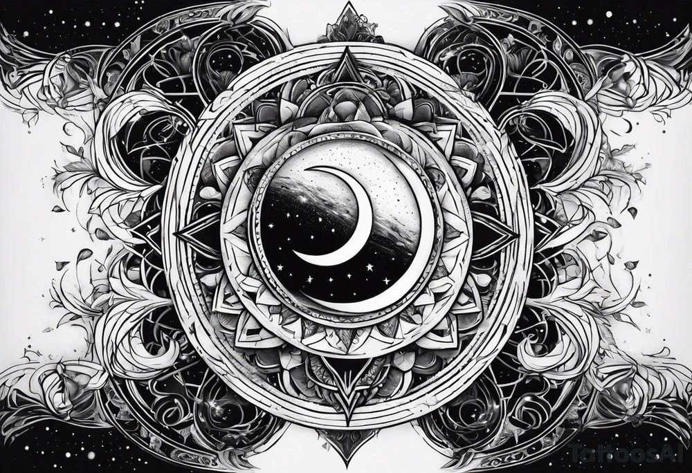 With all my heart and all my soul to the end of the universe To infinity and beyond. sun and moon tattoo idea