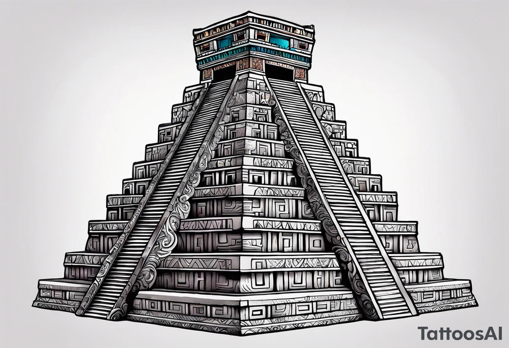 Mayan building tattoo idea