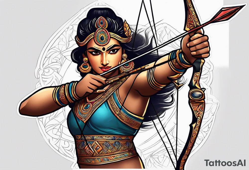 Arjuna's Gaandeevam bow with arrow tattoo idea