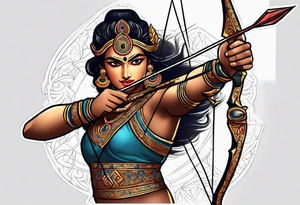 Arjuna's Gaandeevam bow with arrow tattoo idea