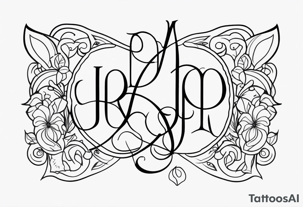 create a Lucas and Jordan and Annabel monogram tattoo idea