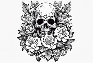 Ghost face holding flowers tattoo idea