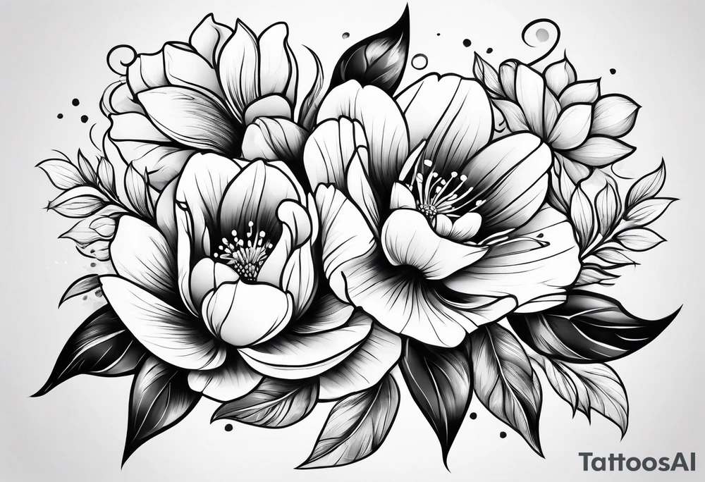 rising blossoms tattoo idea