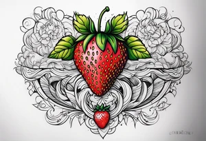 Individual Strawberry tattoo idea