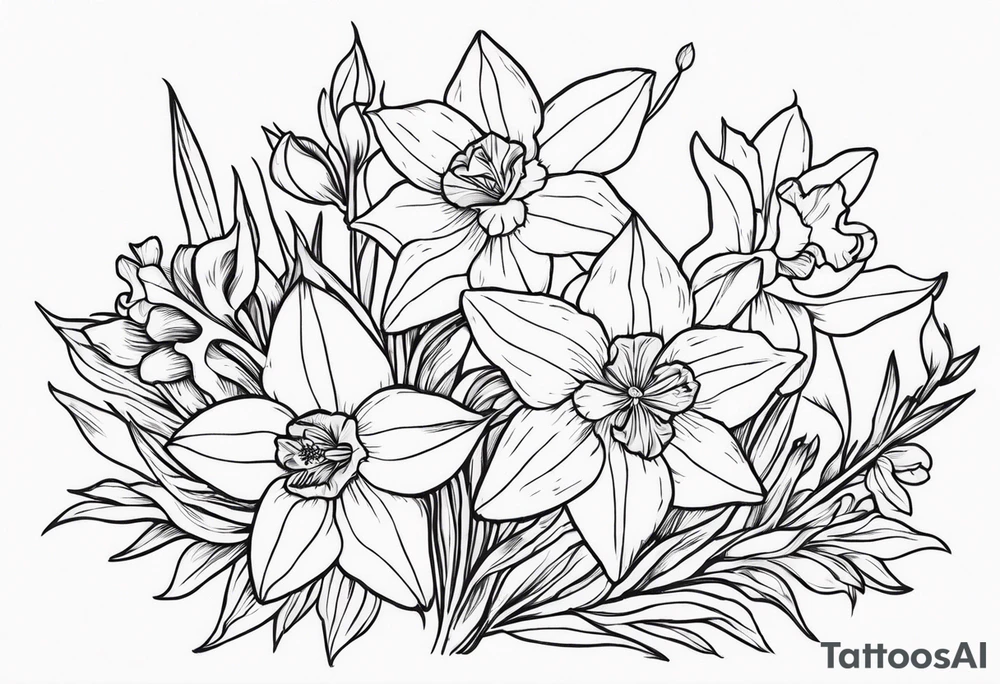 Stars Larkspur, narcissus tattoo idea