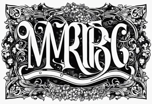 letters: "MRBG" underlined, equally separated
simple, clear, plain, unadorned, no background tattoo idea