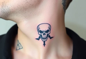 Rolls royce with the word hustler and a skull money girls and drugs for throat tattoo idea