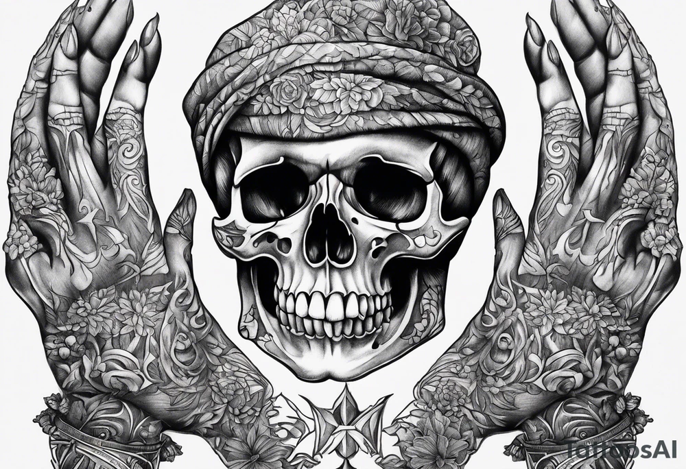 Skeleton hand tattoo idea