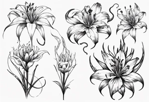 Snake,red  spider lily tattoo idea