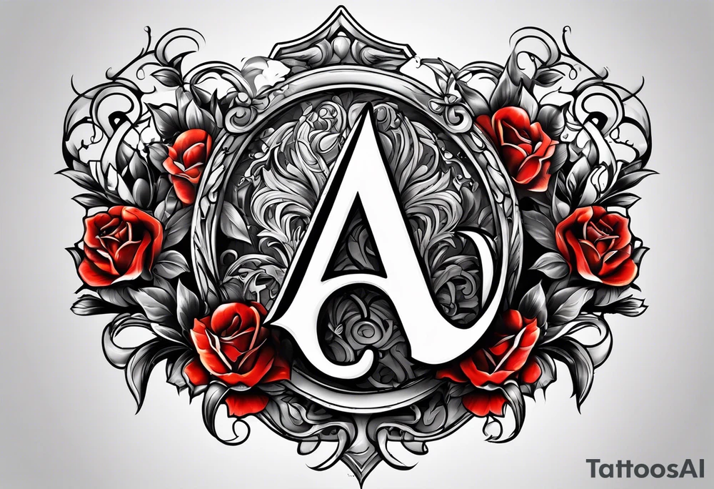 the letters A and R tattoo idea