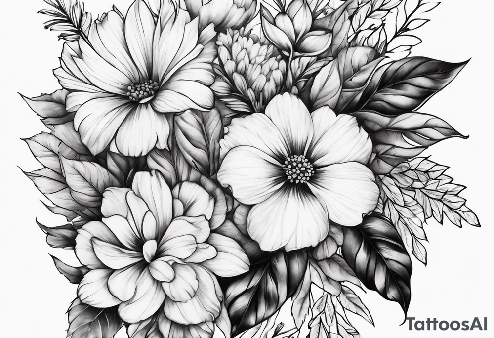 Floral arm sleeve tattoo idea