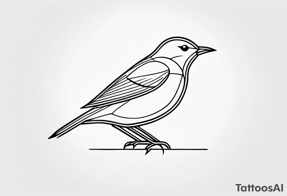 small bird outline minimal detail tattoo idea