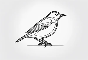 small bird outline minimal detail tattoo idea