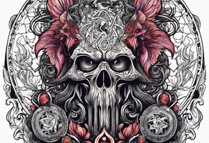 Beautiful Eldridge horror creature, astrology thigh tattoo tattoo idea