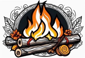 Traditional Bonfire tattoo idea