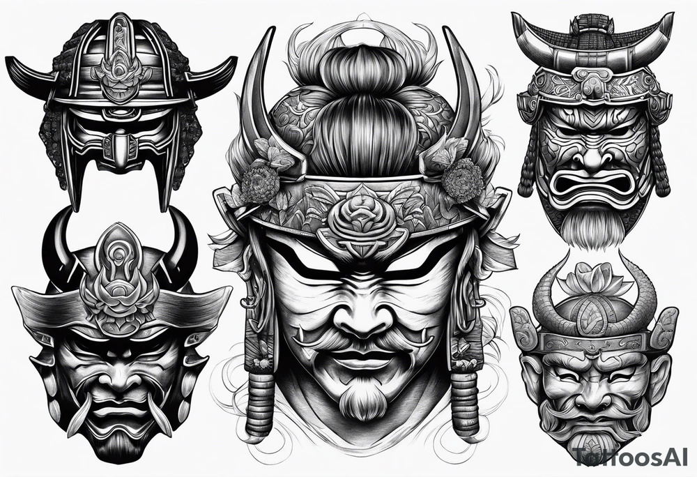 samurai mask tattoo idea
