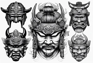 samurai mask tattoo idea