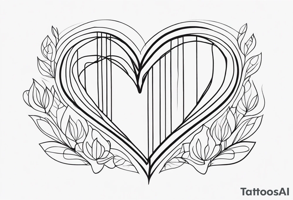 Fine line design. Visual representation of self-love tattoo idea