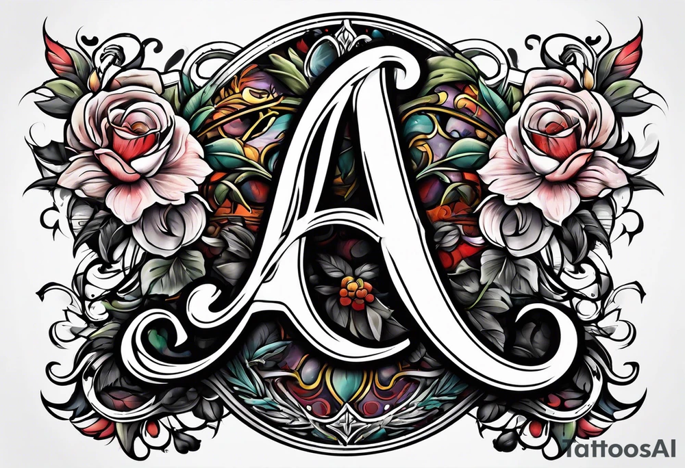 the letters A and R tattoo idea