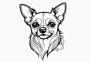 chihuahua long haired tattoo idea